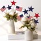 4th of July Decorations, 12Pcs Patriotic Decorations American Flag Red White Blue Stars, Fourth of July Wooden Star Picks for Patriotic Wreath Table Centerpieces Decoration